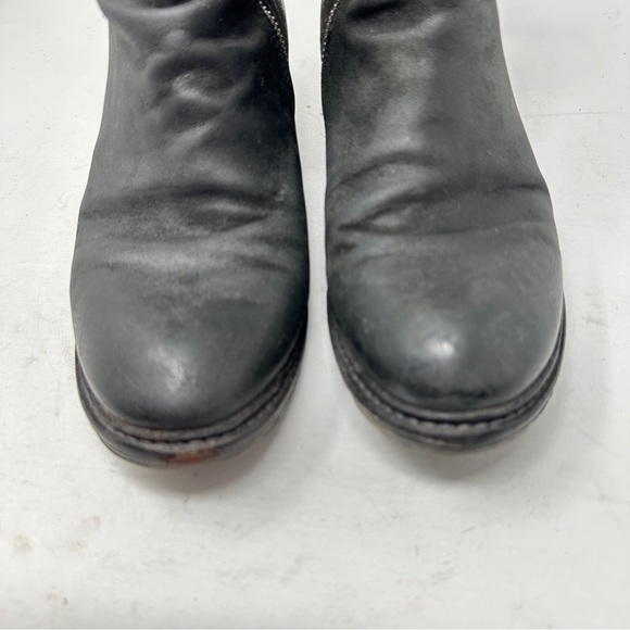 A.S.98 Caralyn Smoke Black Weatern Biker Moto Leather Booties Size 38/US 7.5 - Picture 6 of 12